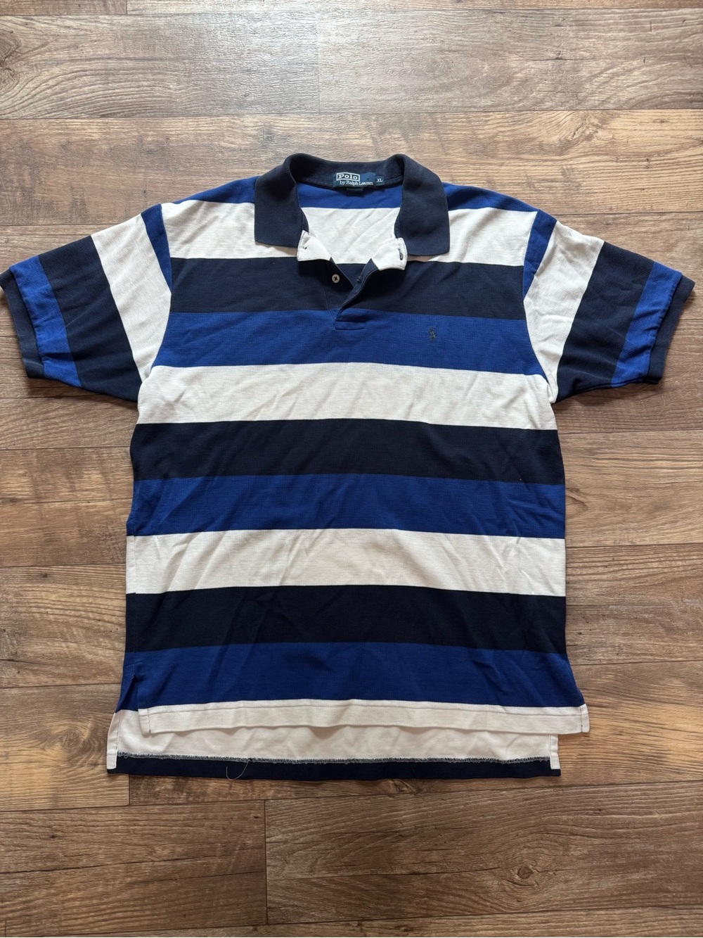 Men’s Blue Striped Polo Ralph Lauren Shirt Size XL